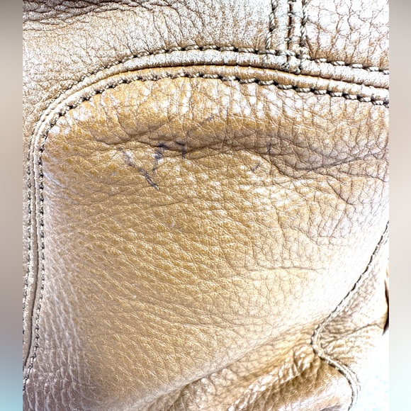 Michael Kors Caramel Brown Textured Leather Medium Shoulder Bag Satchel Buckle - Picture 12 of 13